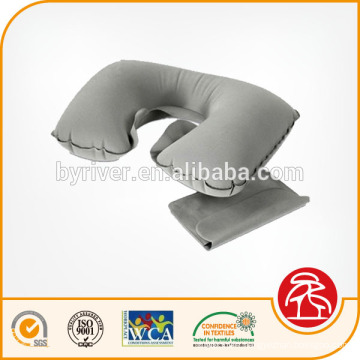 Felted Flocking PVC Folding Inflatable Travel Body Neck Pillow